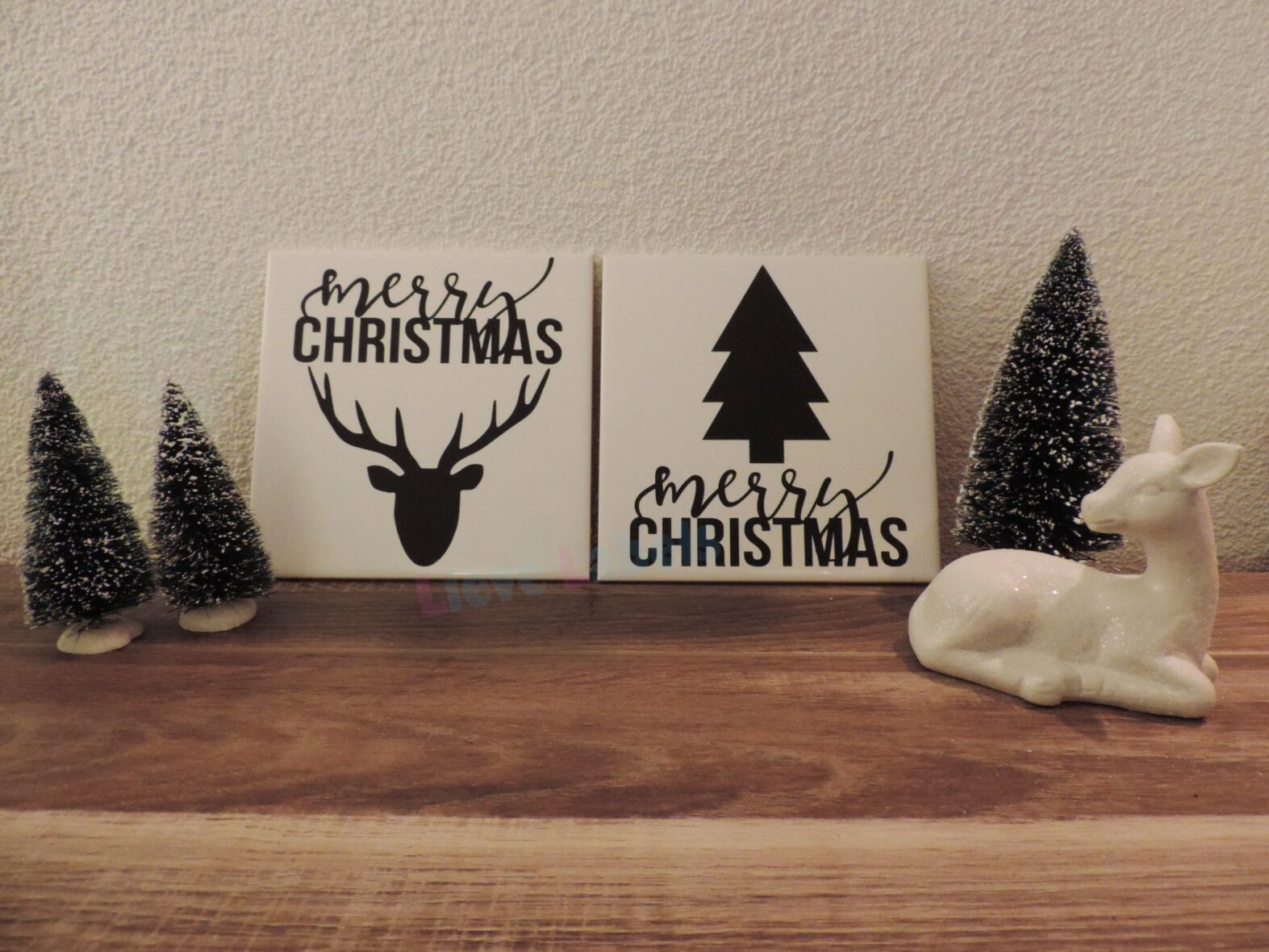 Kersttegeltje voor decoratie, leverbaar in verschillende motieven