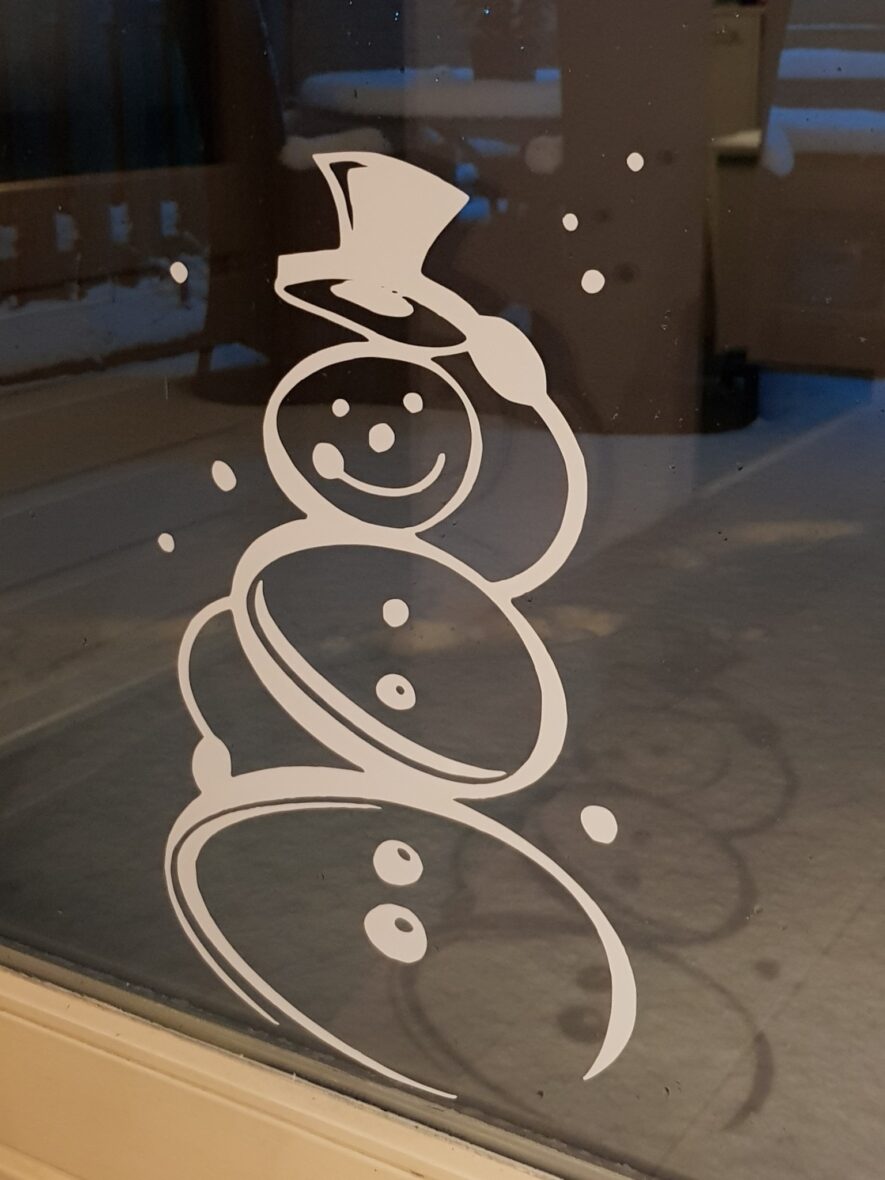 Herbruikbare sticker – Sneeuwpop