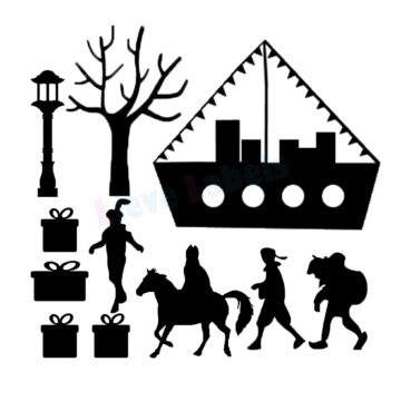 Herbruikbare statische raamstickers - Sinterklaas