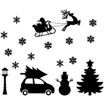 Herbruikbare statische raamsticker kerst