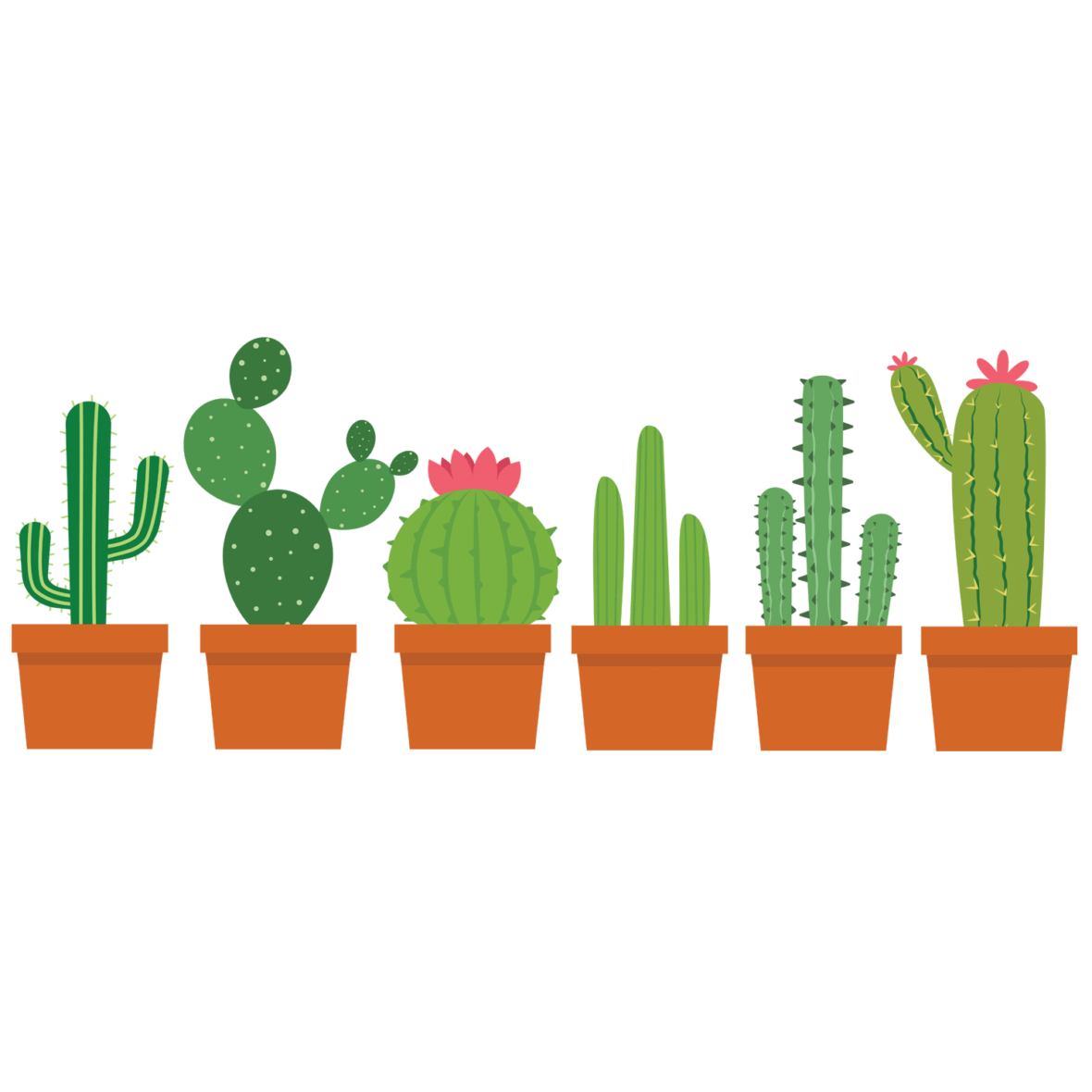 Herbruikbare statische raamsticker – Cactussen