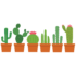 Herbruikbare statische raamsticker - Cactussen