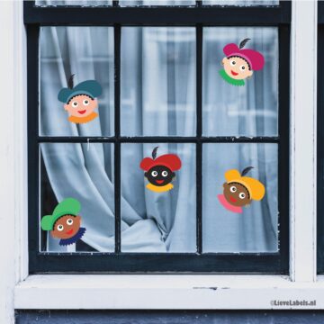 Herbruikbare statische raamsticker - Pieten