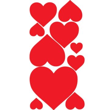 Herbruikbare statische raamsticker - Hartjes