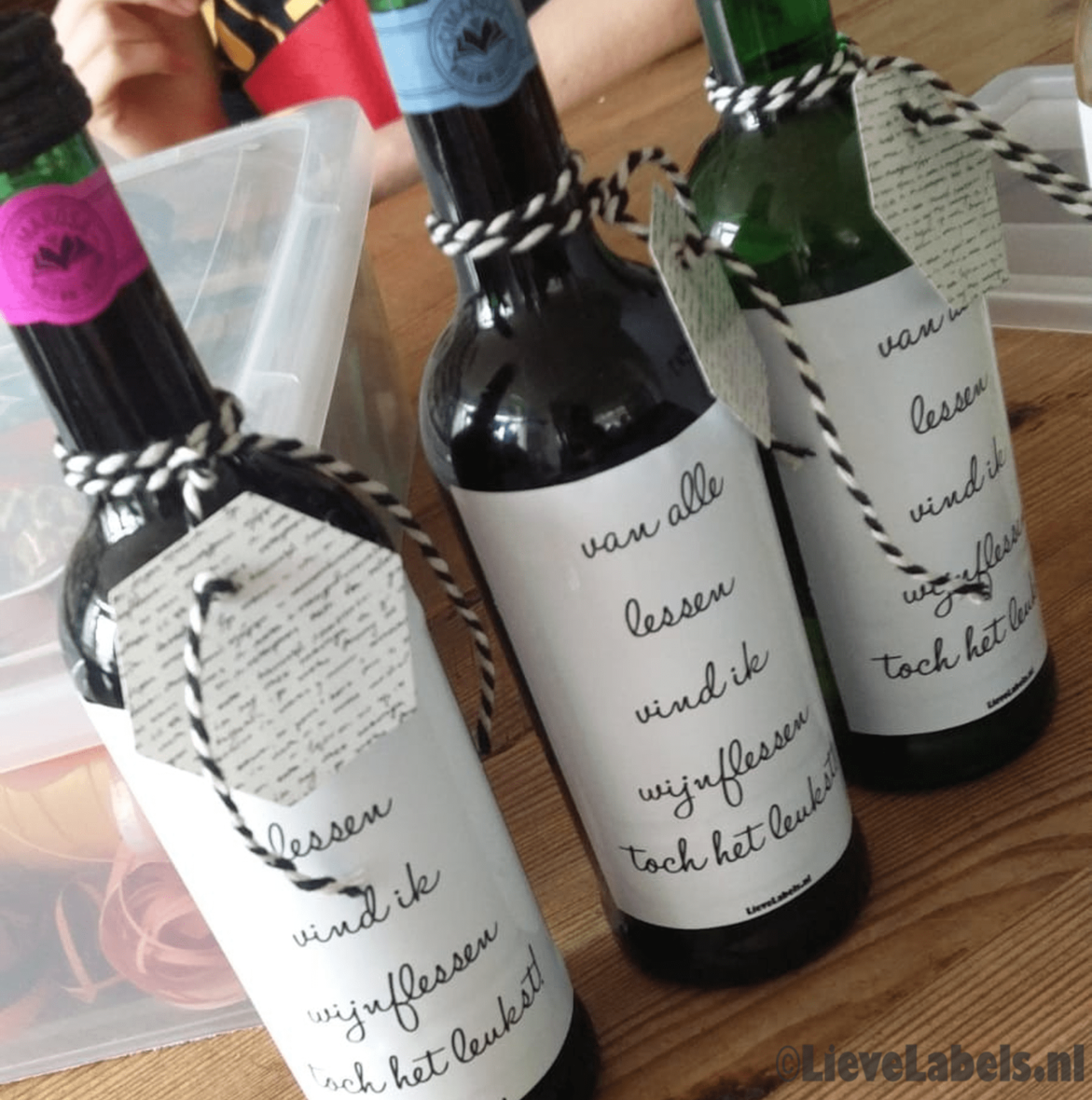 Wijn etiket – Van alle lessen