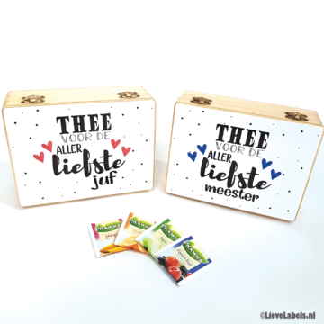 Houten theedoos - voor de aller liefste
