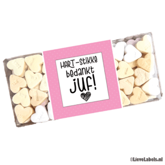 Doosje met vruchtenhartjes - HARTstikke bedankt juf!