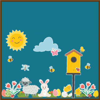 Herbruikbare statische raamstickers - Lente/Pasen